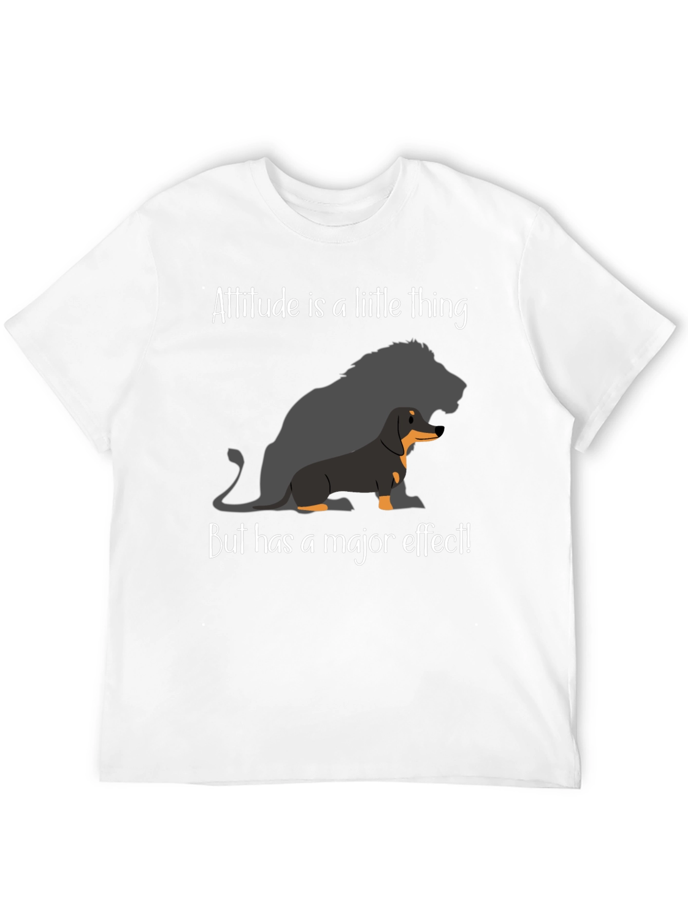 Attitude Dachshund Lion Black T-Shirt