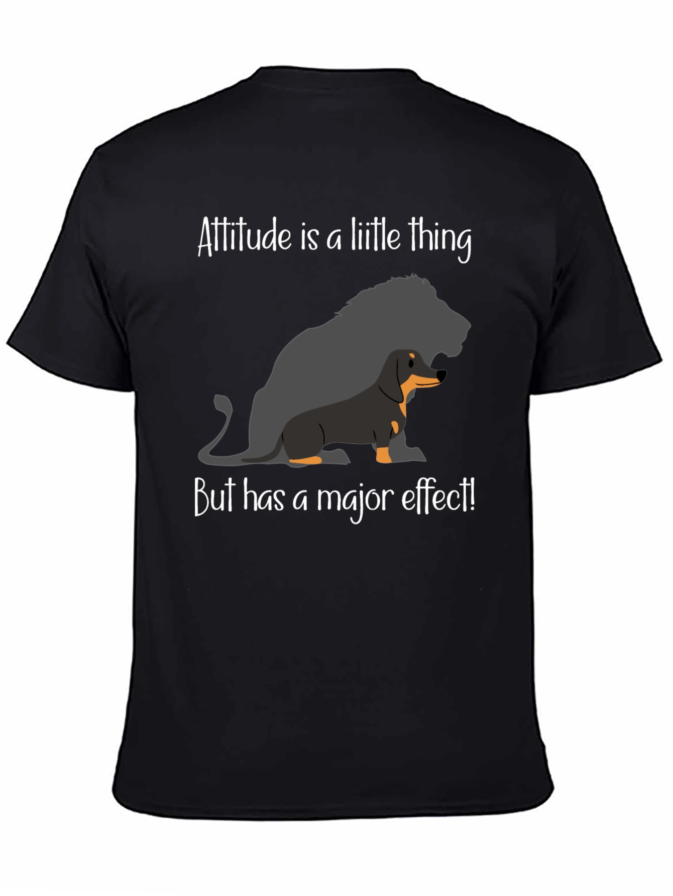 Attitude Dachshund Lion Black T-Shirt