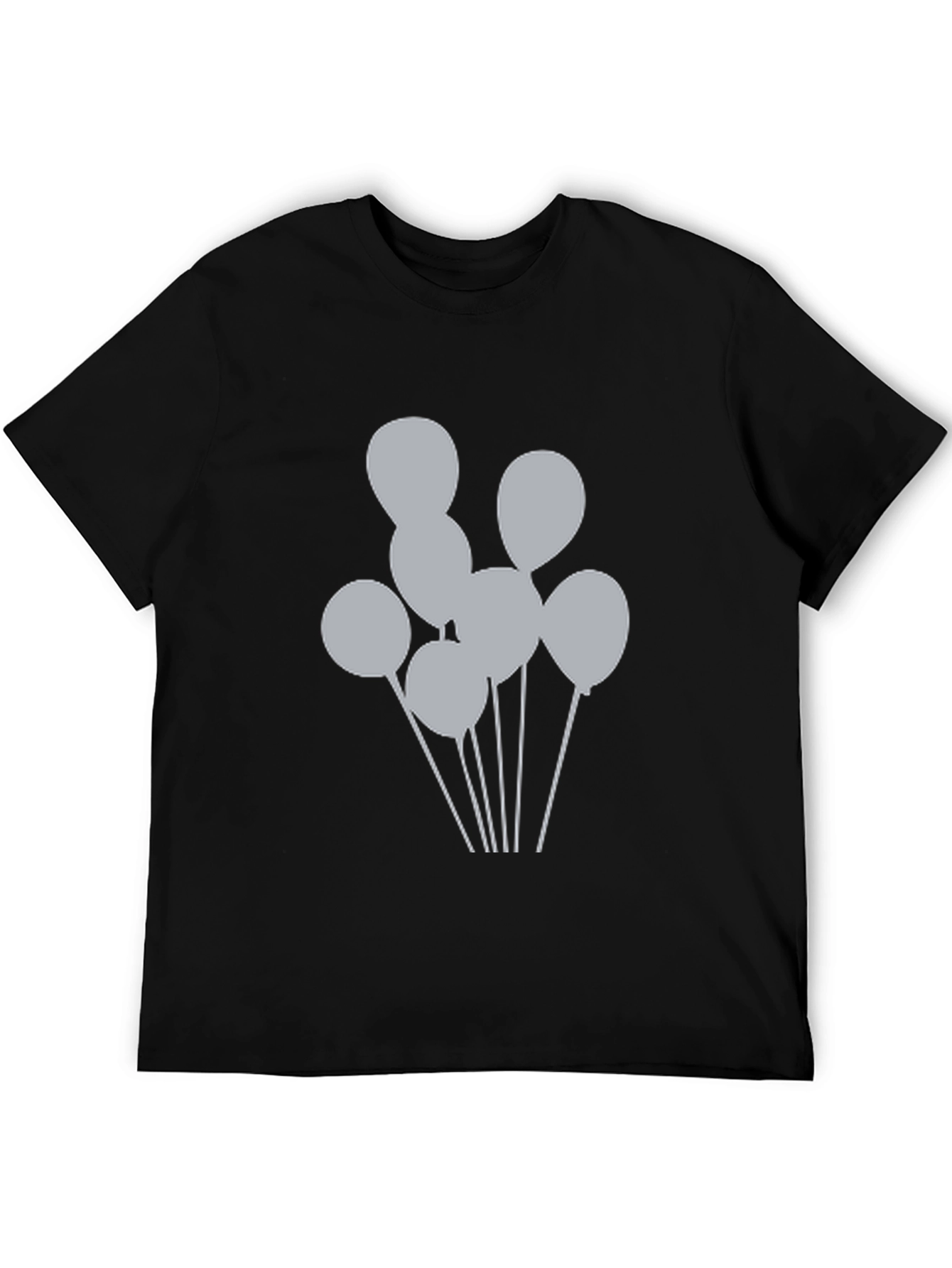 Balloon Graphic Tee - Casual Black Shirt