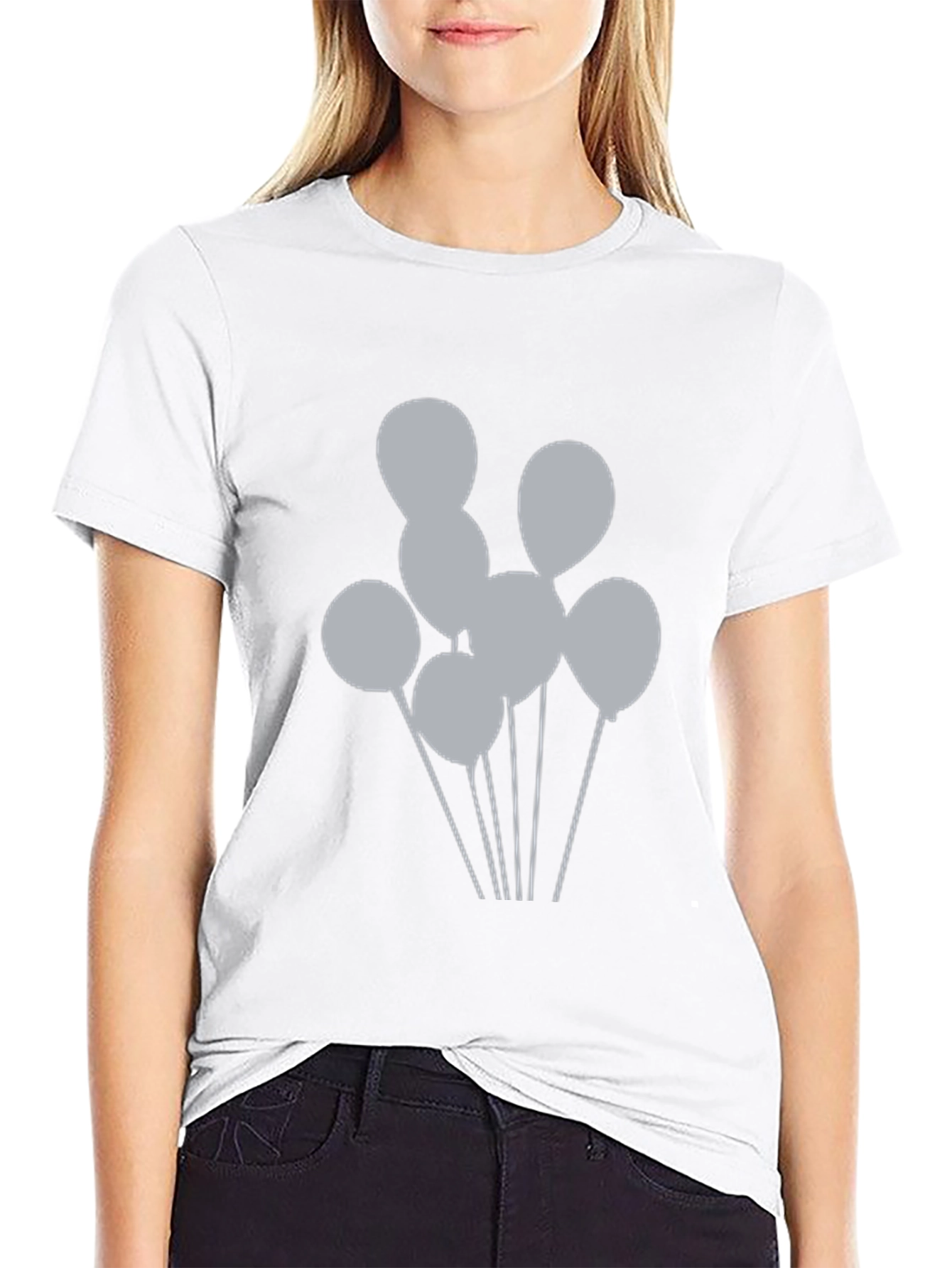 Balloon Graphic Tee - Casual Black Shirt