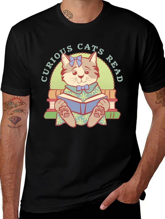 Curious Cats Read T-Shirt - Book Lover Tee