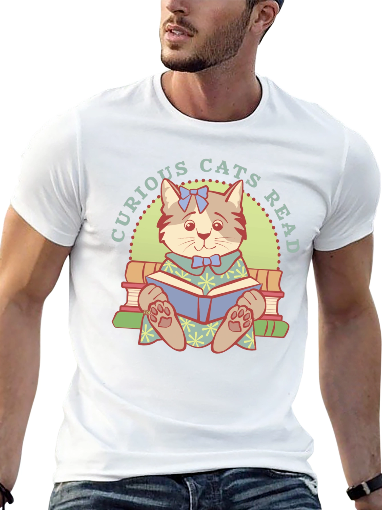 Curious Cats Read T-Shirt - Book Lover Tee