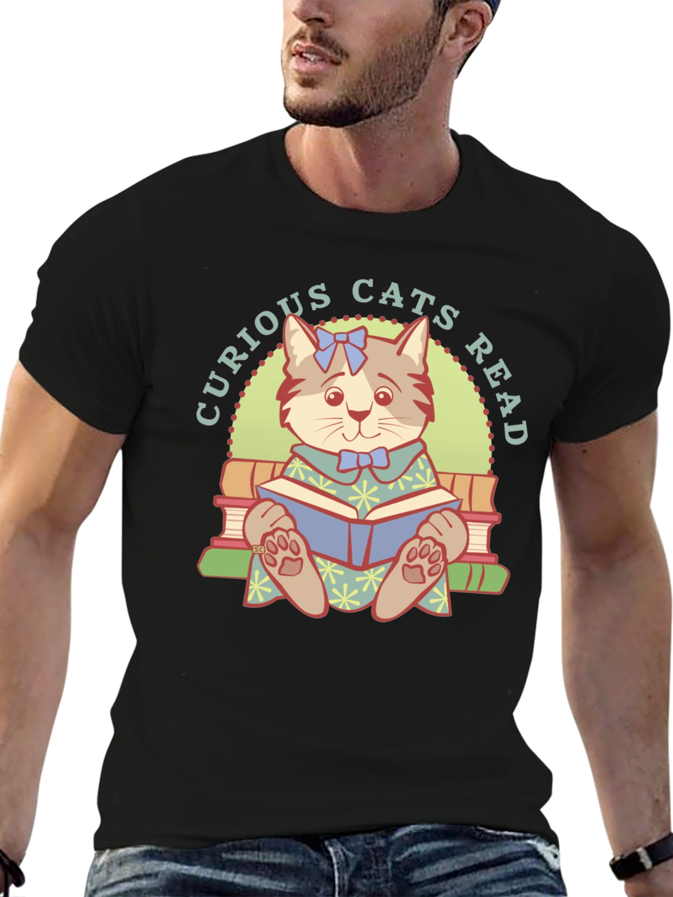 Curious Cats Read T-Shirt - Book Lover Tee