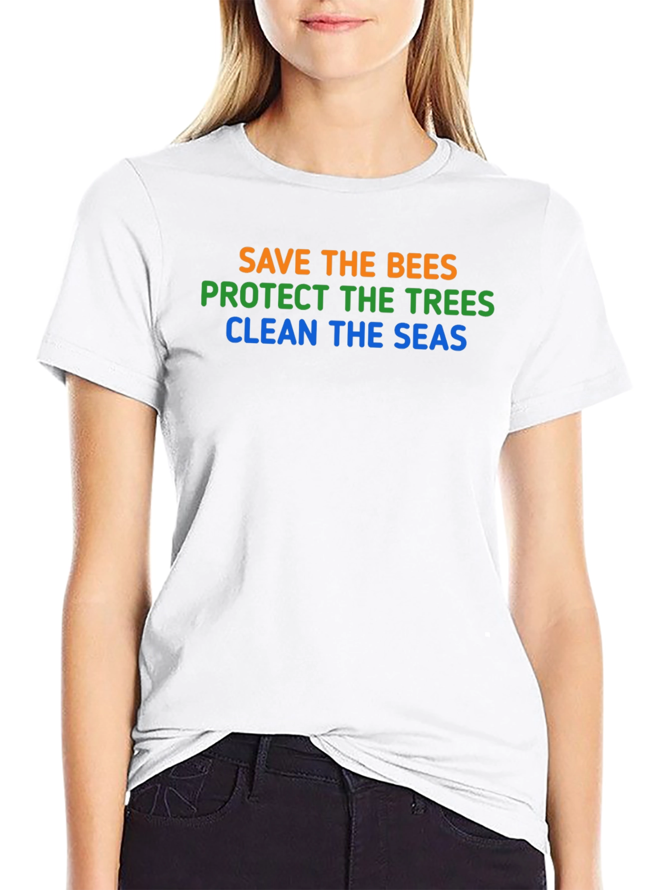 Eco-Friendly Tee: Save Bees Trees Seas