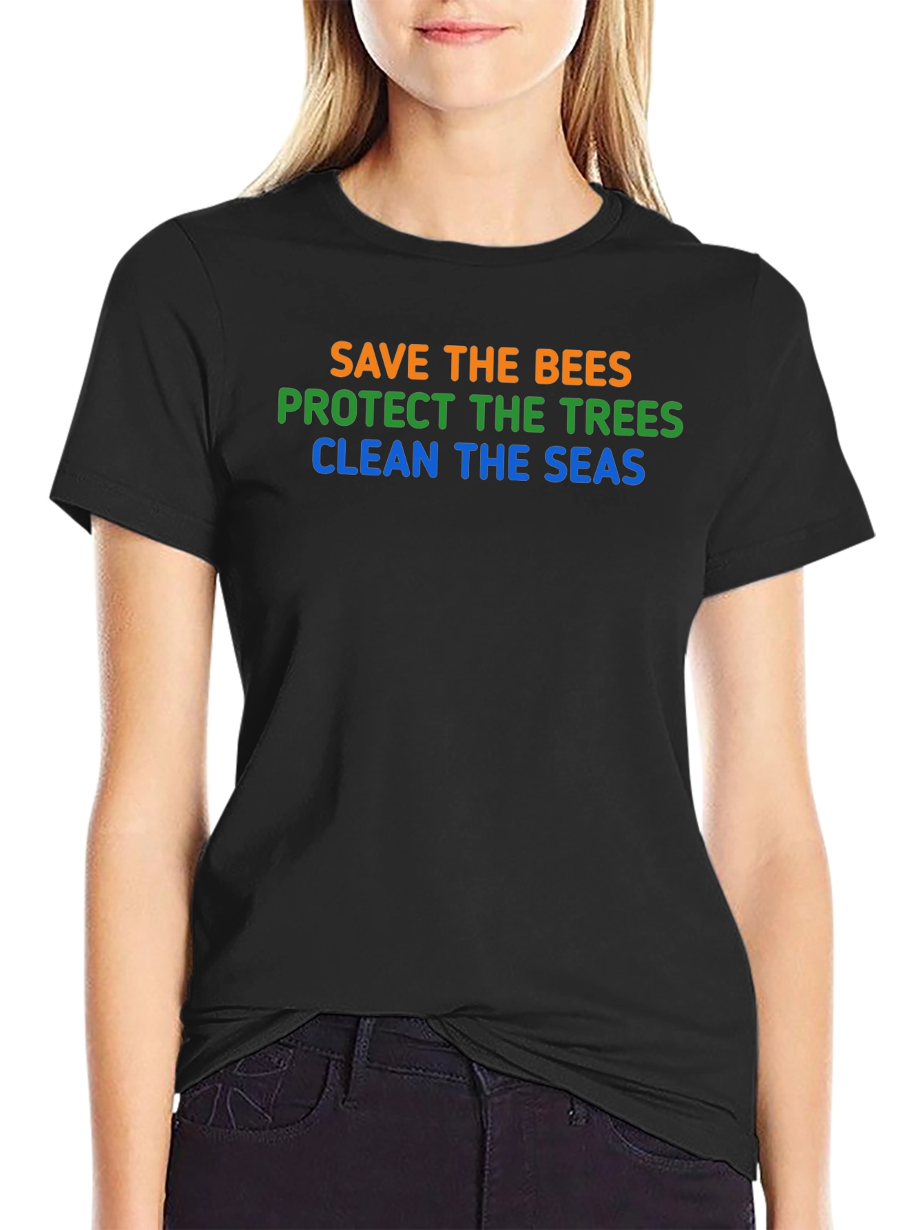 Eco-Friendly Tee: Save Bees Trees Seas
