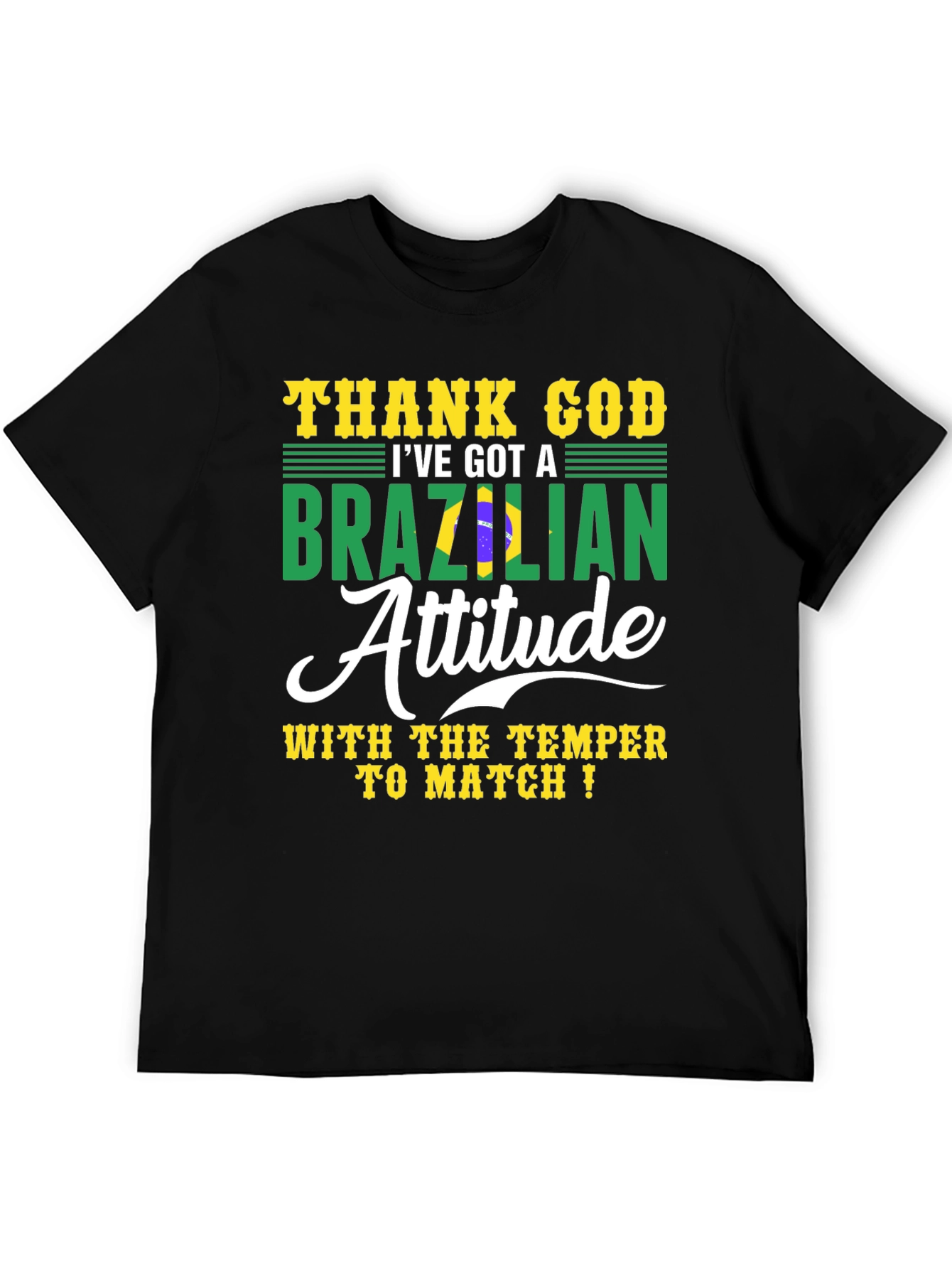 Brazilian Attitude Graphic Tee - Black