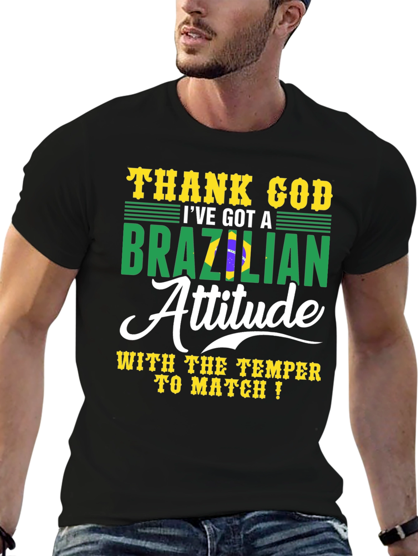 Brazilian Attitude Graphic Tee - Black