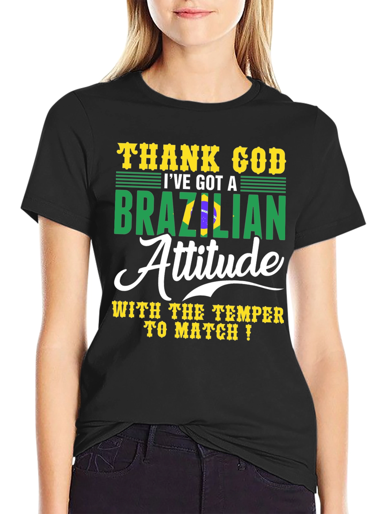 Brazilian Attitude Graphic Tee - Black