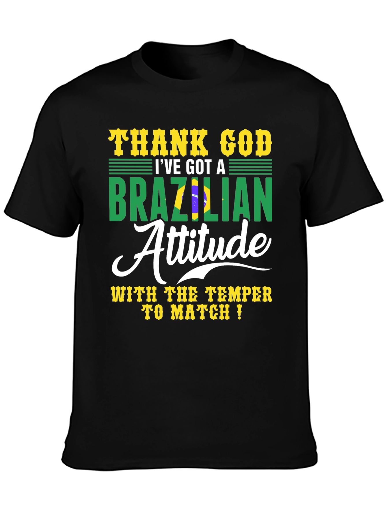 Brazilian Attitude Graphic Tee - Black