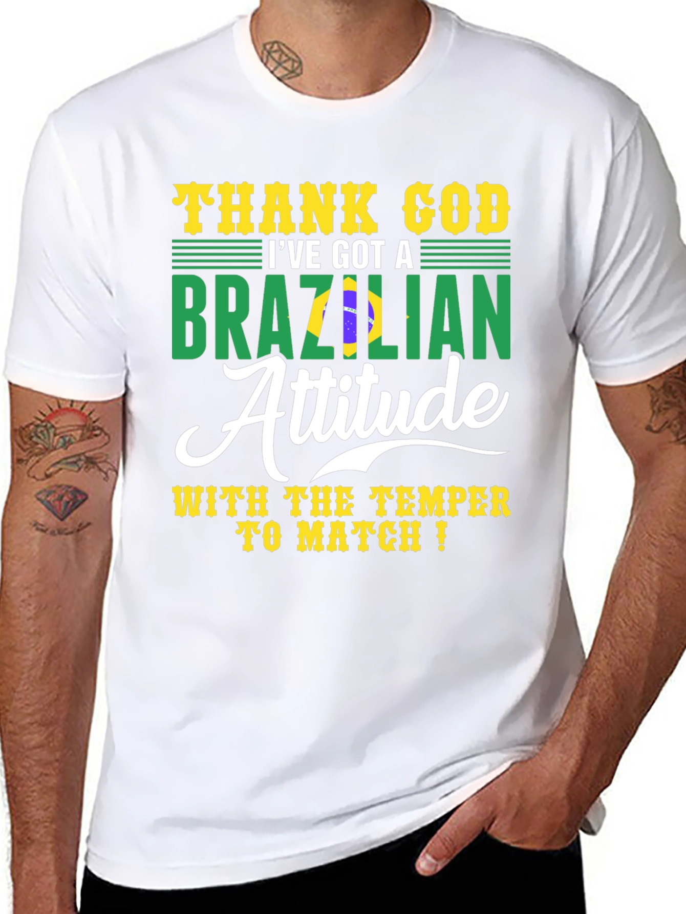 Brazilian Attitude Graphic Tee - Black