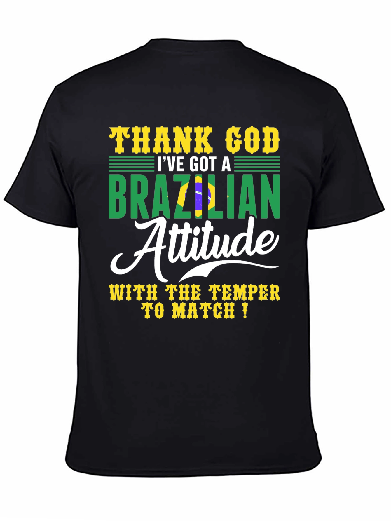 Brazilian Attitude Graphic Tee - Black