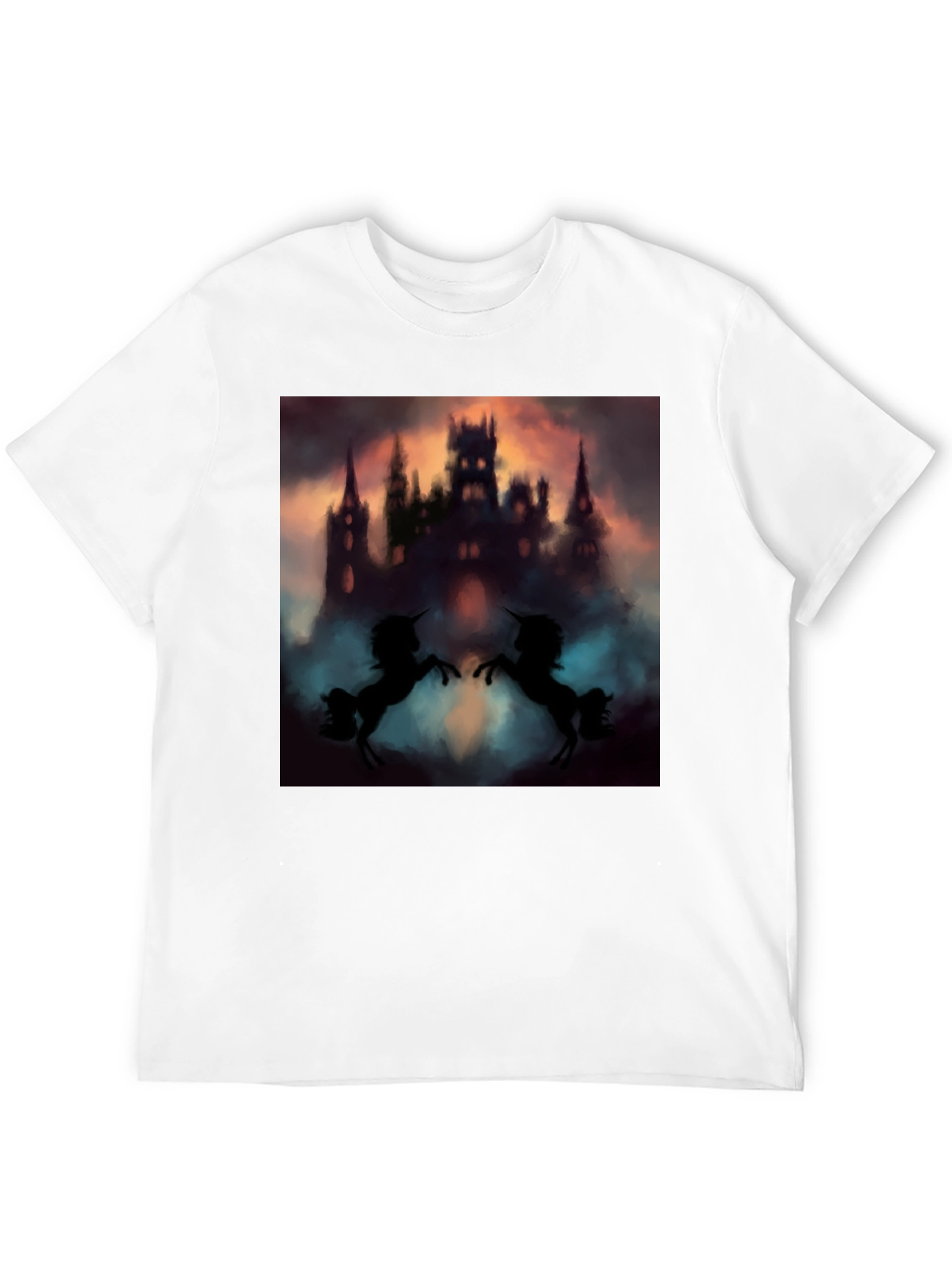 Mystical Castle Unicorn Black T-Shirt