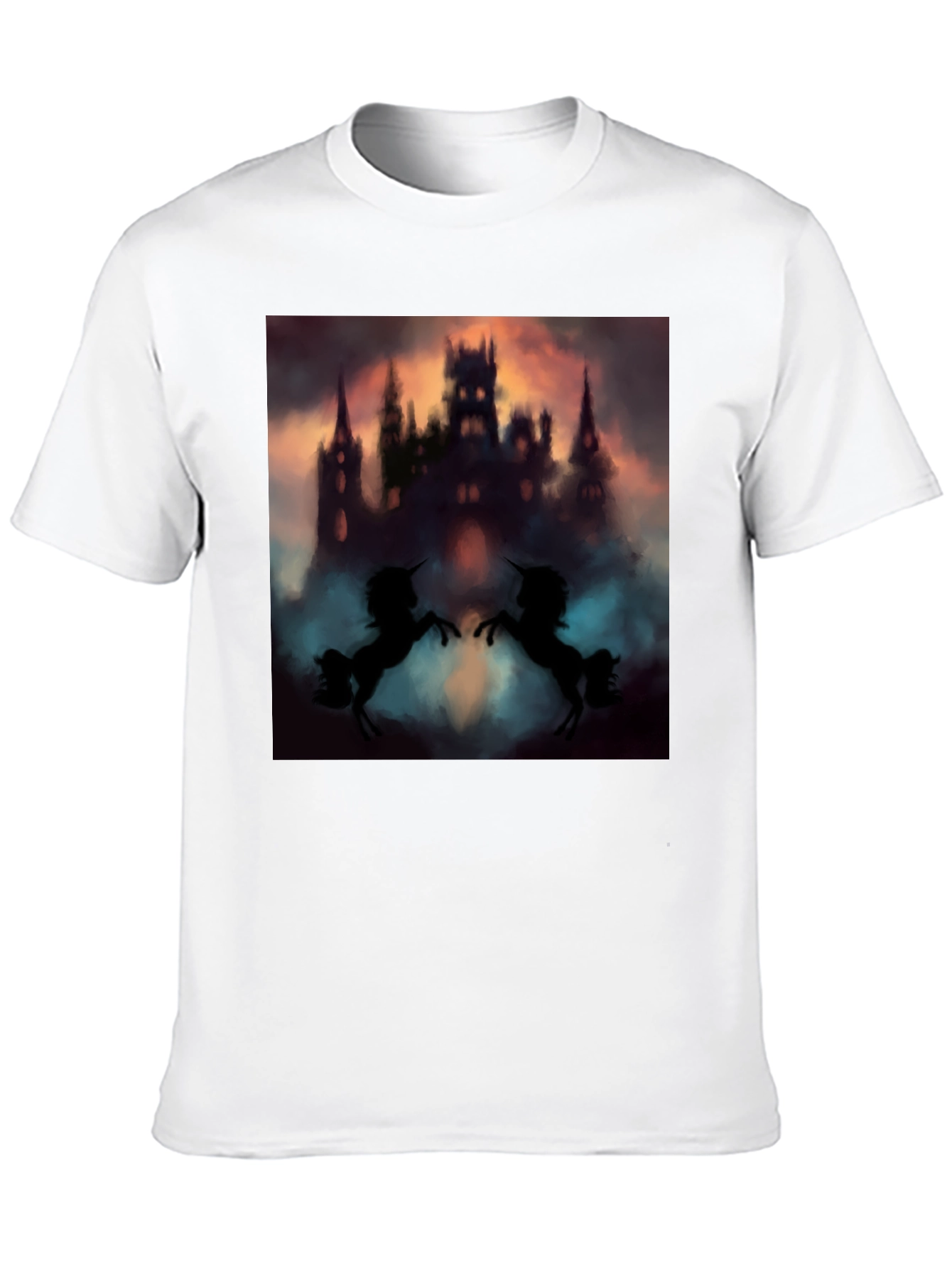 Mystical Castle Unicorn Black T-Shirt
