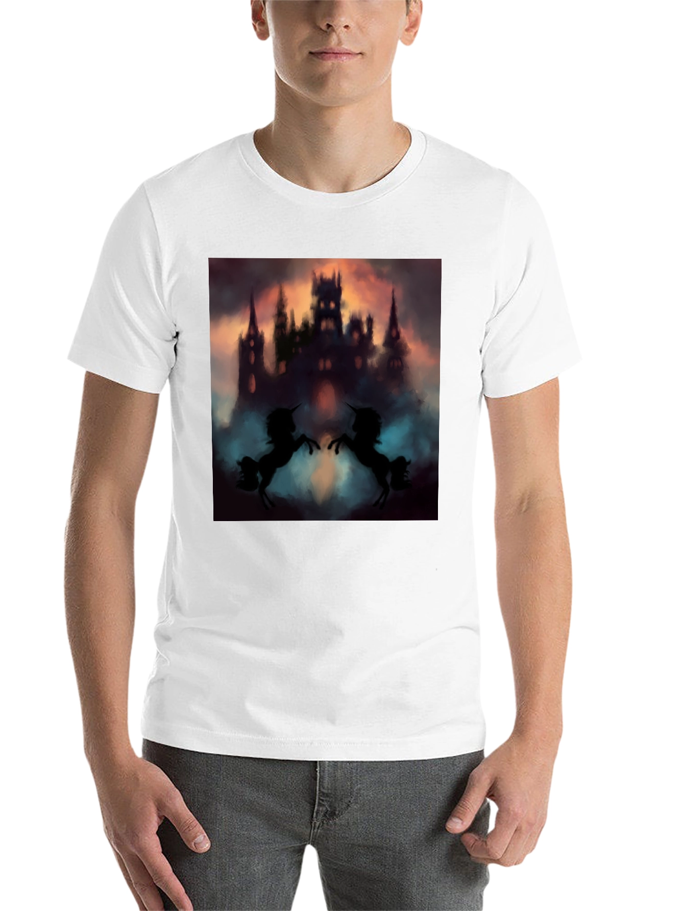 Mystical Castle Unicorn Black T-Shirt