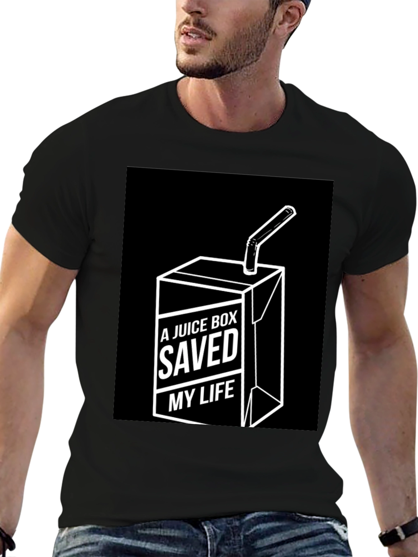Juice Box Saved My Life Funny Graphic Tee