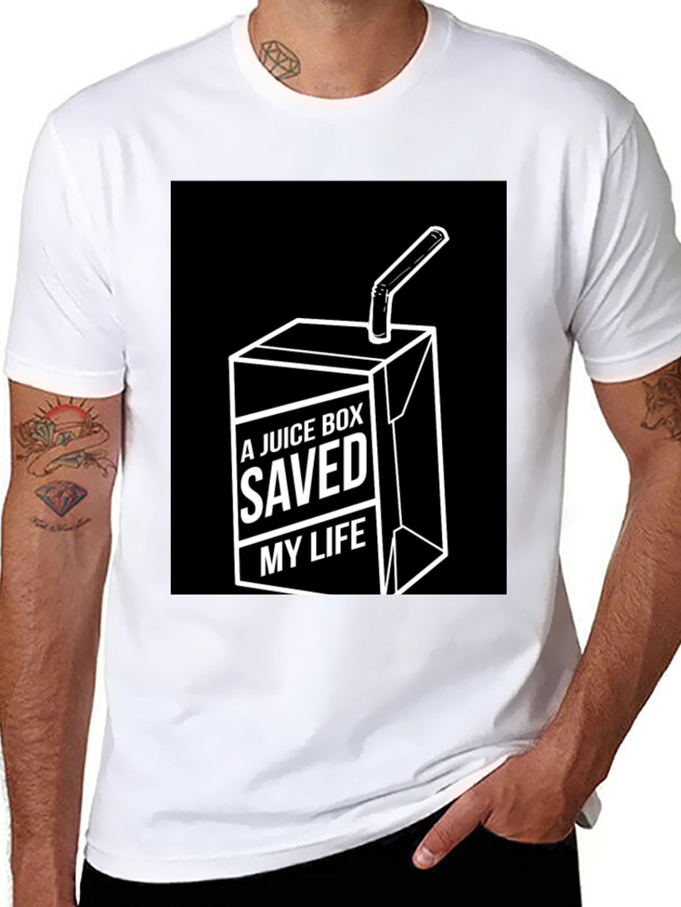 Juice Box Saved My Life Funny Graphic Tee