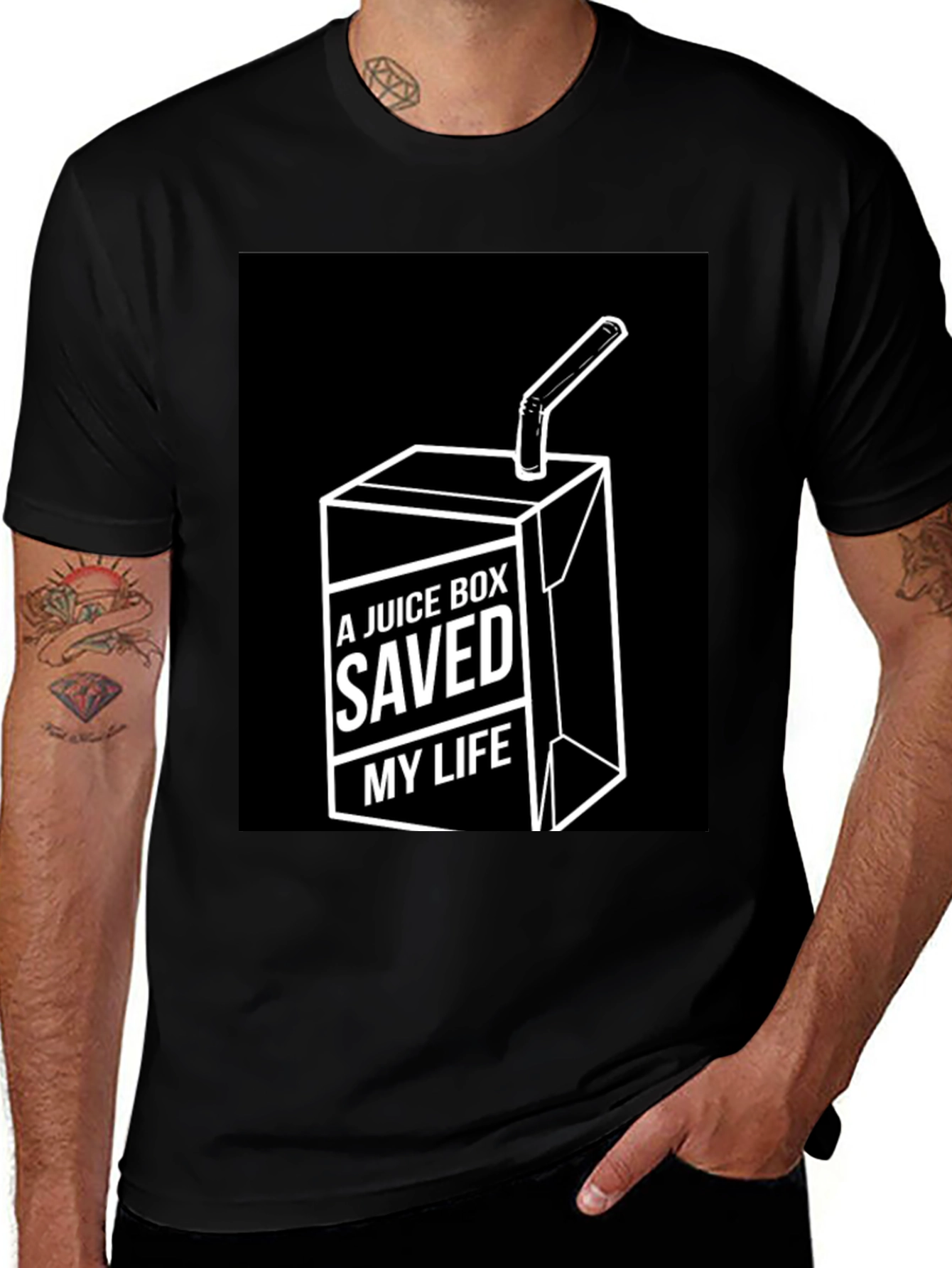 Juice Box Saved My Life Funny Graphic Tee
