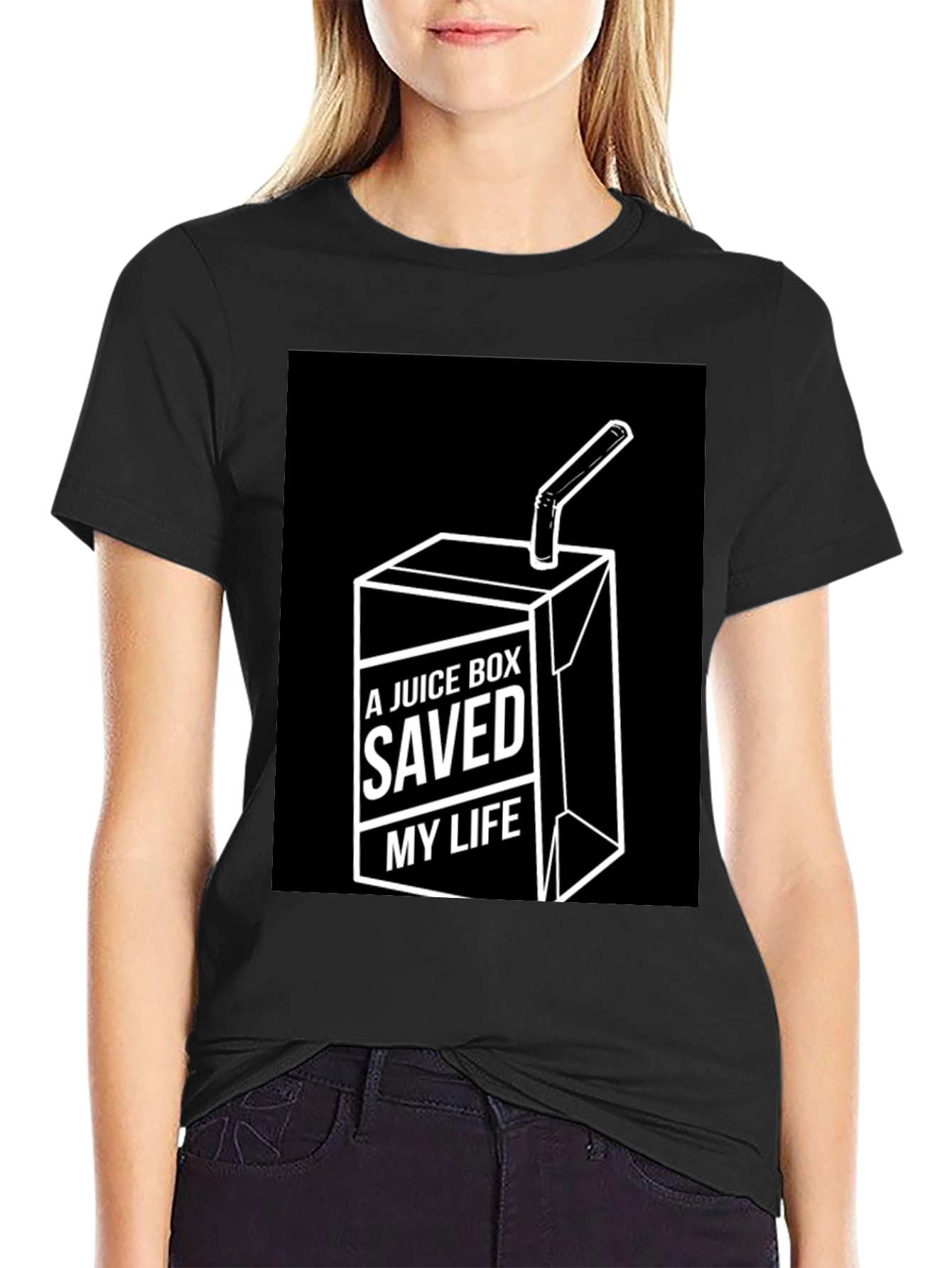 Juice Box Saved My Life Funny Graphic Tee