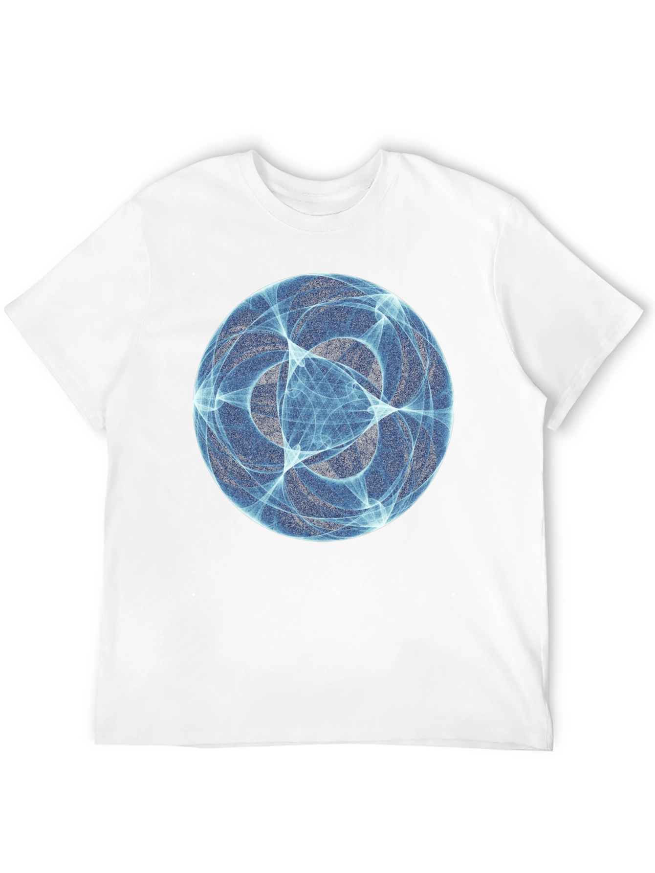 Abstract Blue Orb Graphic Black T-Shirt