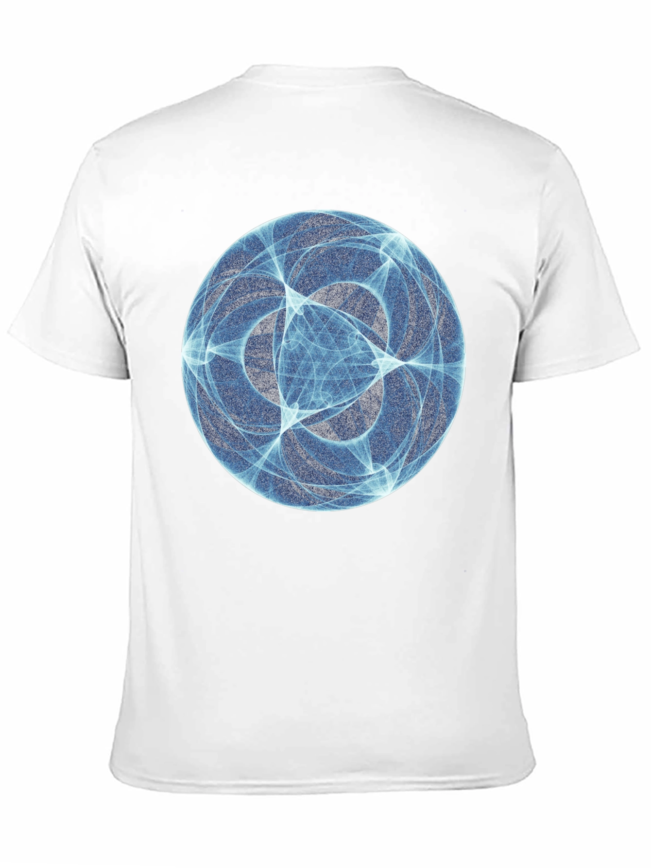 Abstract Blue Orb Graphic Black T-Shirt