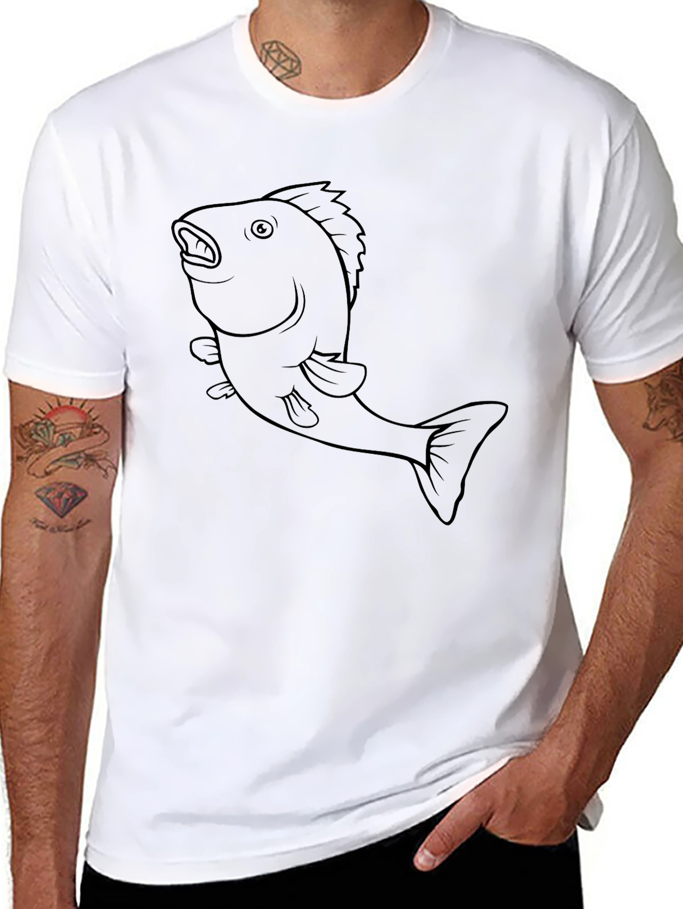 Black Fish Graphic Tee - Stylish and Unique