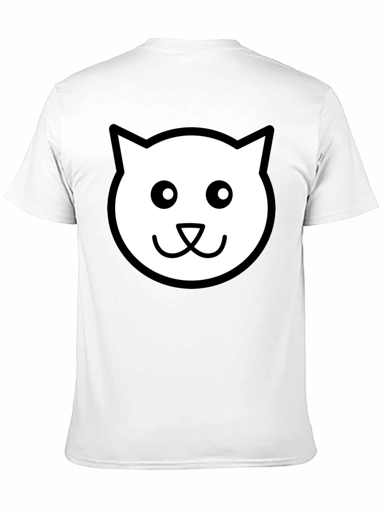 Cute Cat Face Graphic Black T-Shirt