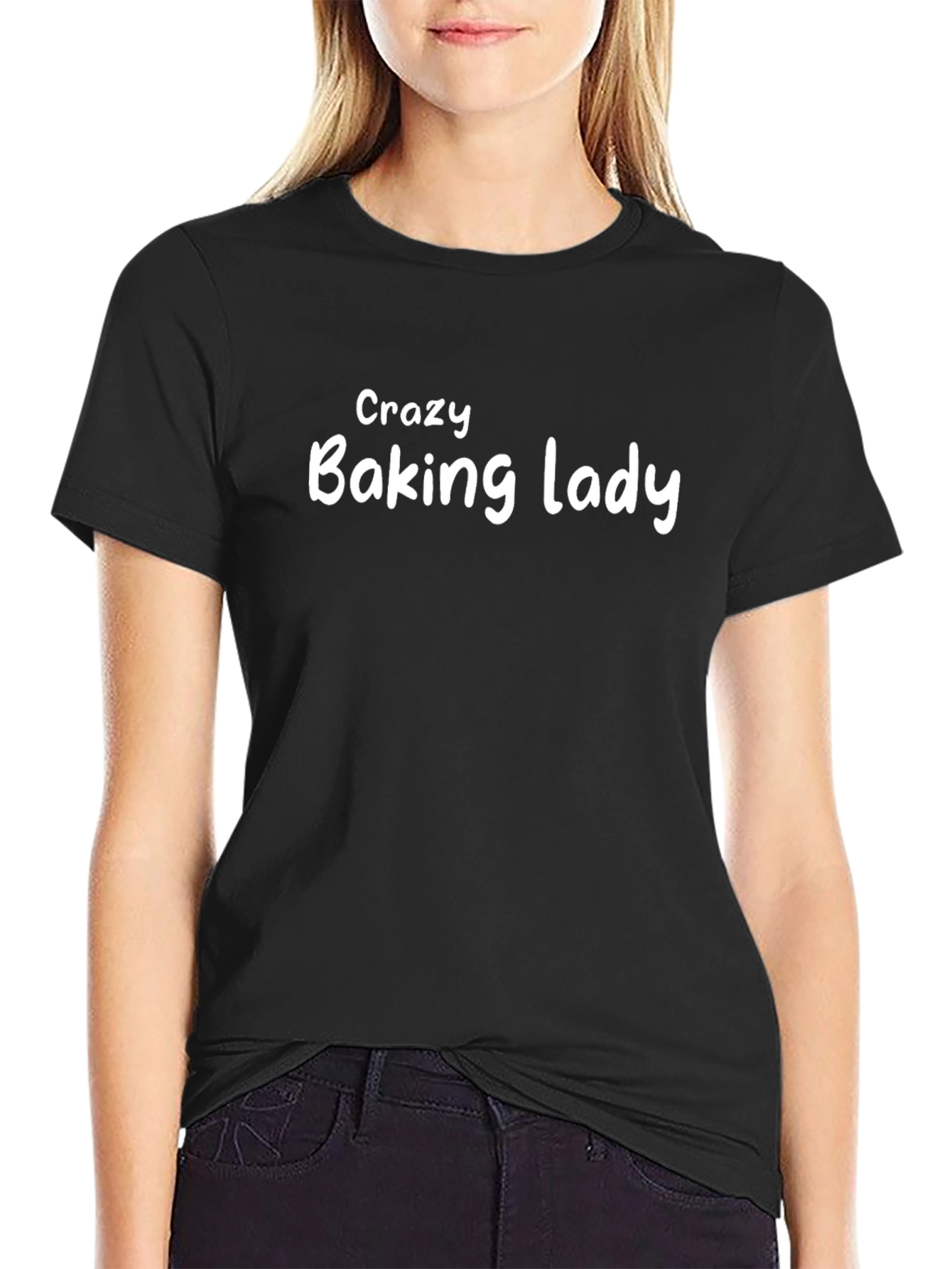 Crazy Baking Lady T-Shirt - Novelty Graphic Tee