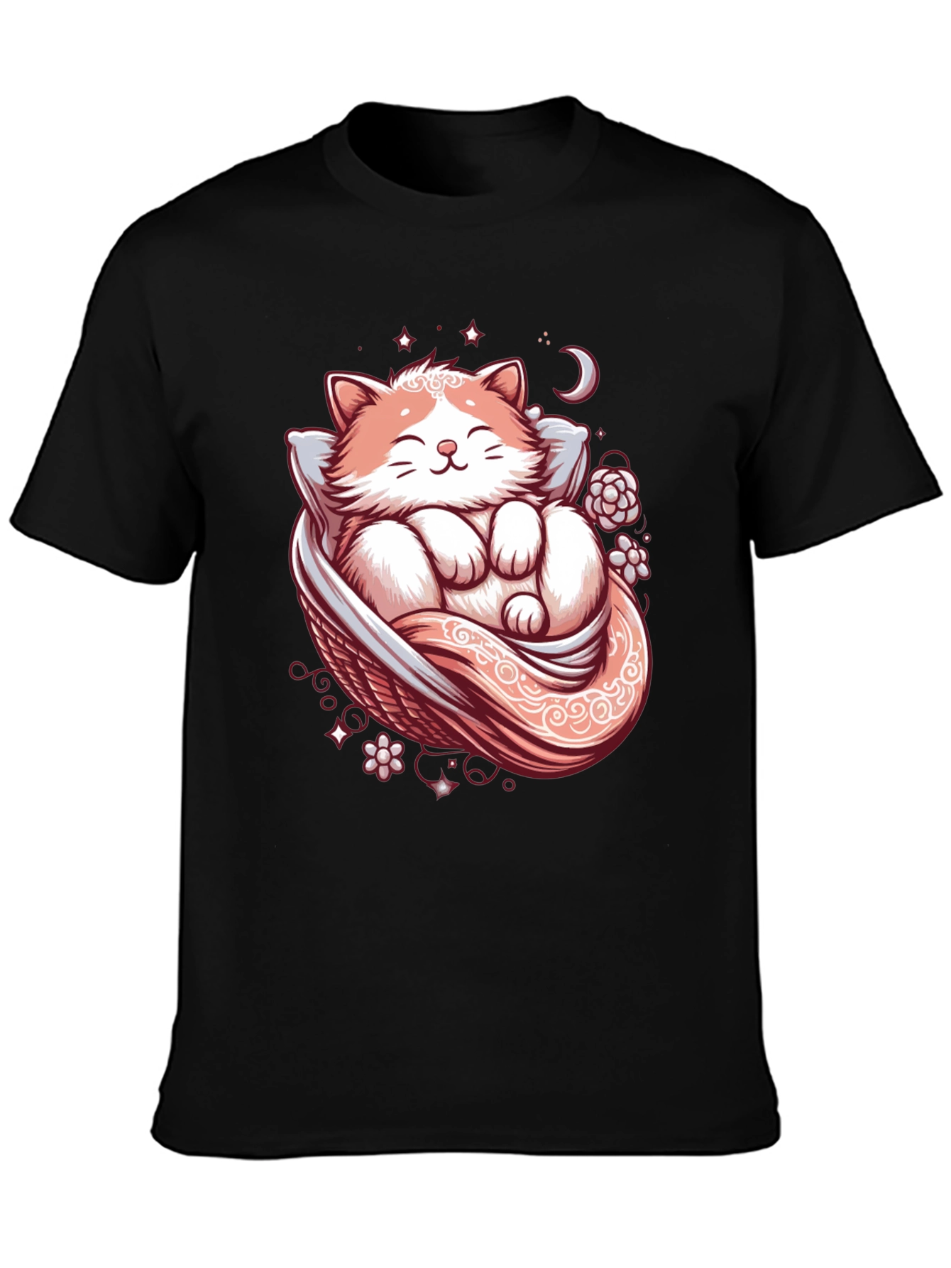 Cute Sleeping Cat Graphic Tee