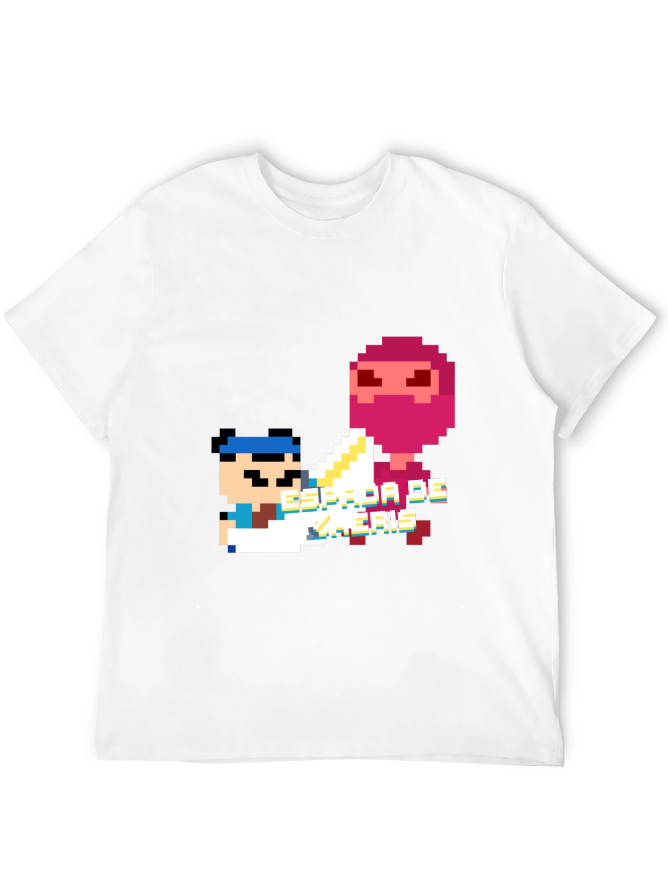 Pixel Art Ninja Graphic Tee - Black