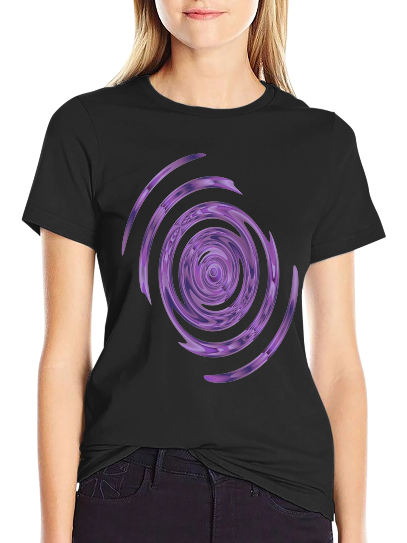 Abstract Purple Swirl Graphic Tee - Stylish Comfort
