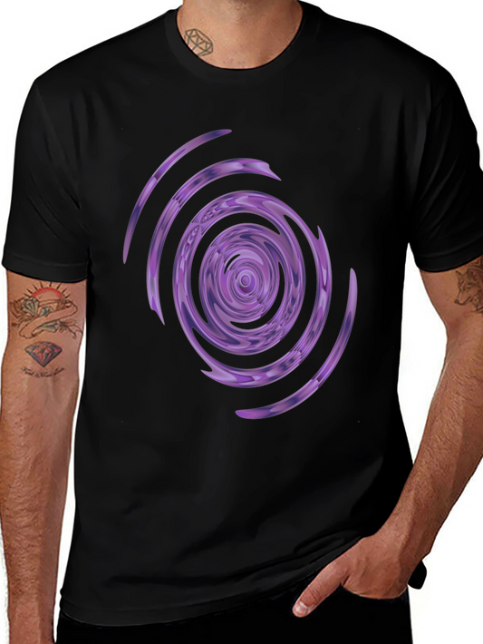 Abstract Purple Swirl Graphic Tee - Stylish Comfort