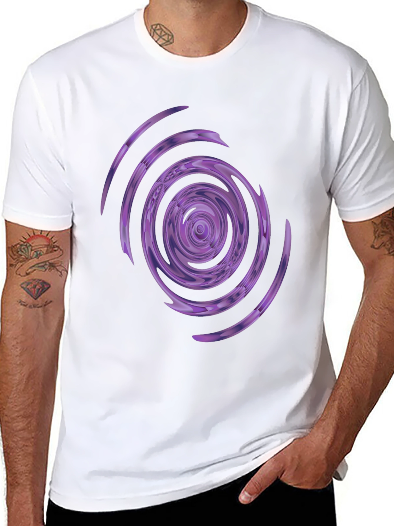 Abstract Purple Swirl Graphic Tee - Stylish Comfort