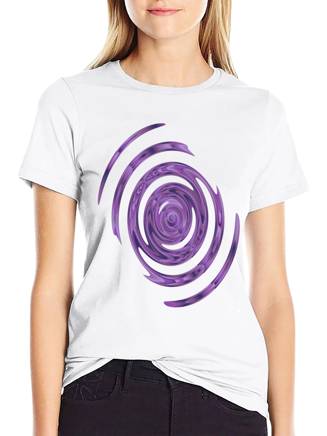 Abstract Purple Swirl Graphic Tee - Stylish Comfort