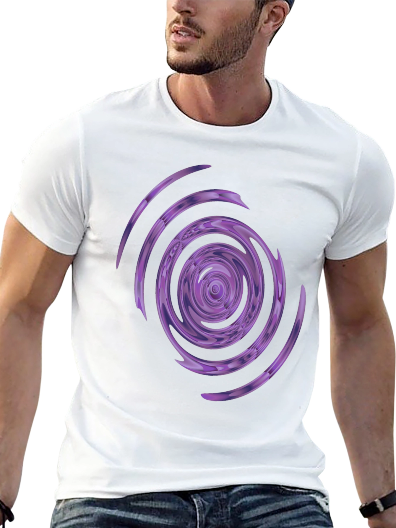 Abstract Purple Swirl Graphic Tee - Stylish Comfort