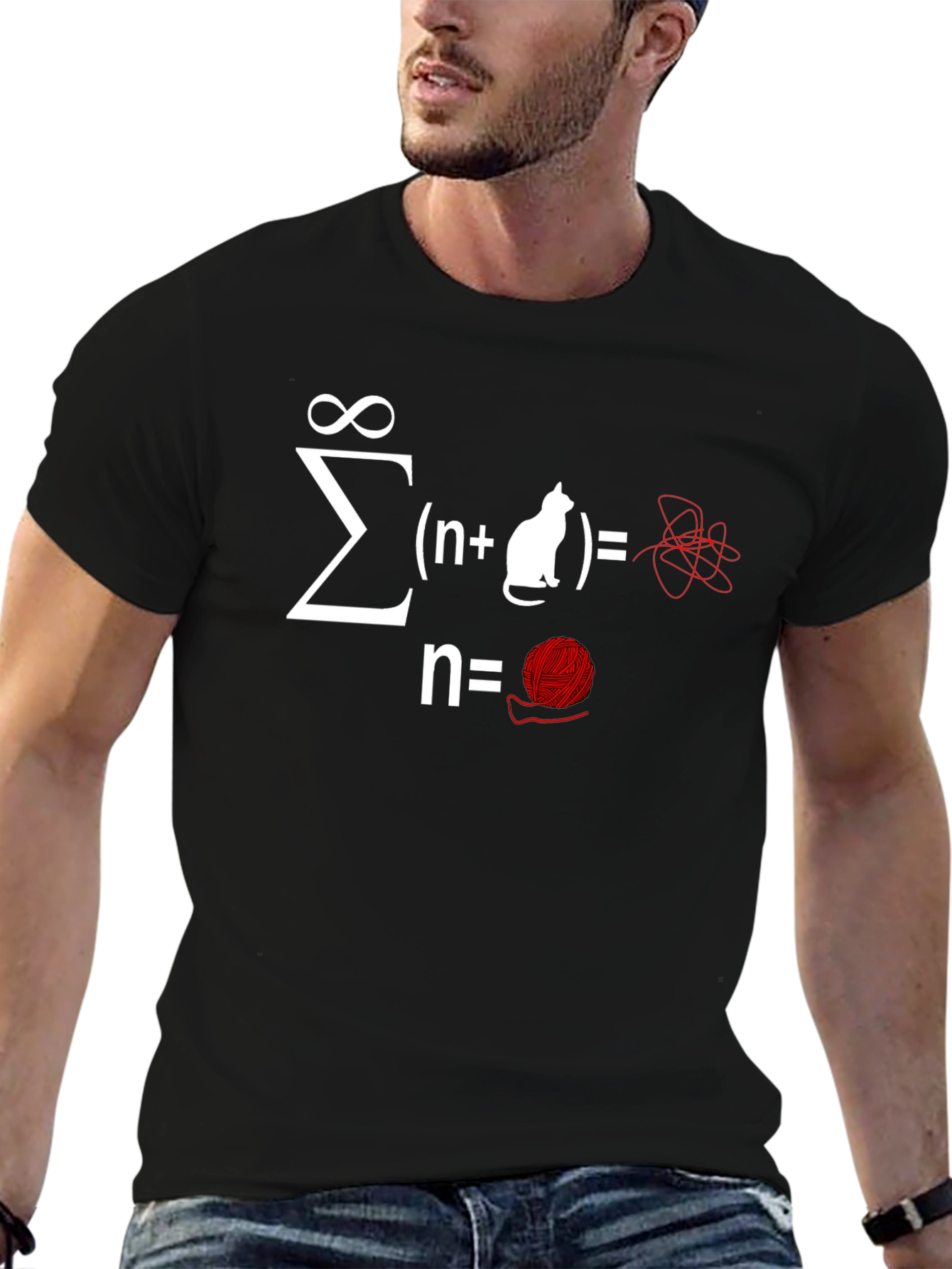 Math Cat Equation T-Shirt - Sum of Yarn Chaos