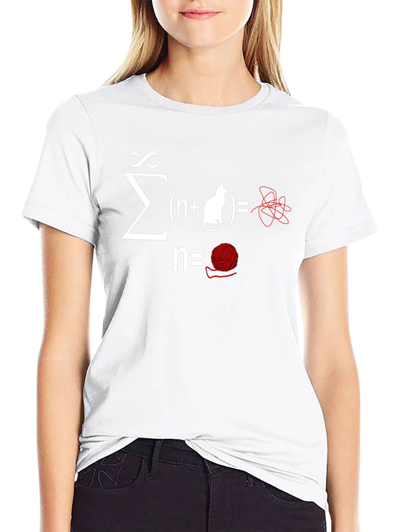 Math Cat Equation T-Shirt - Sum of Yarn Chaos