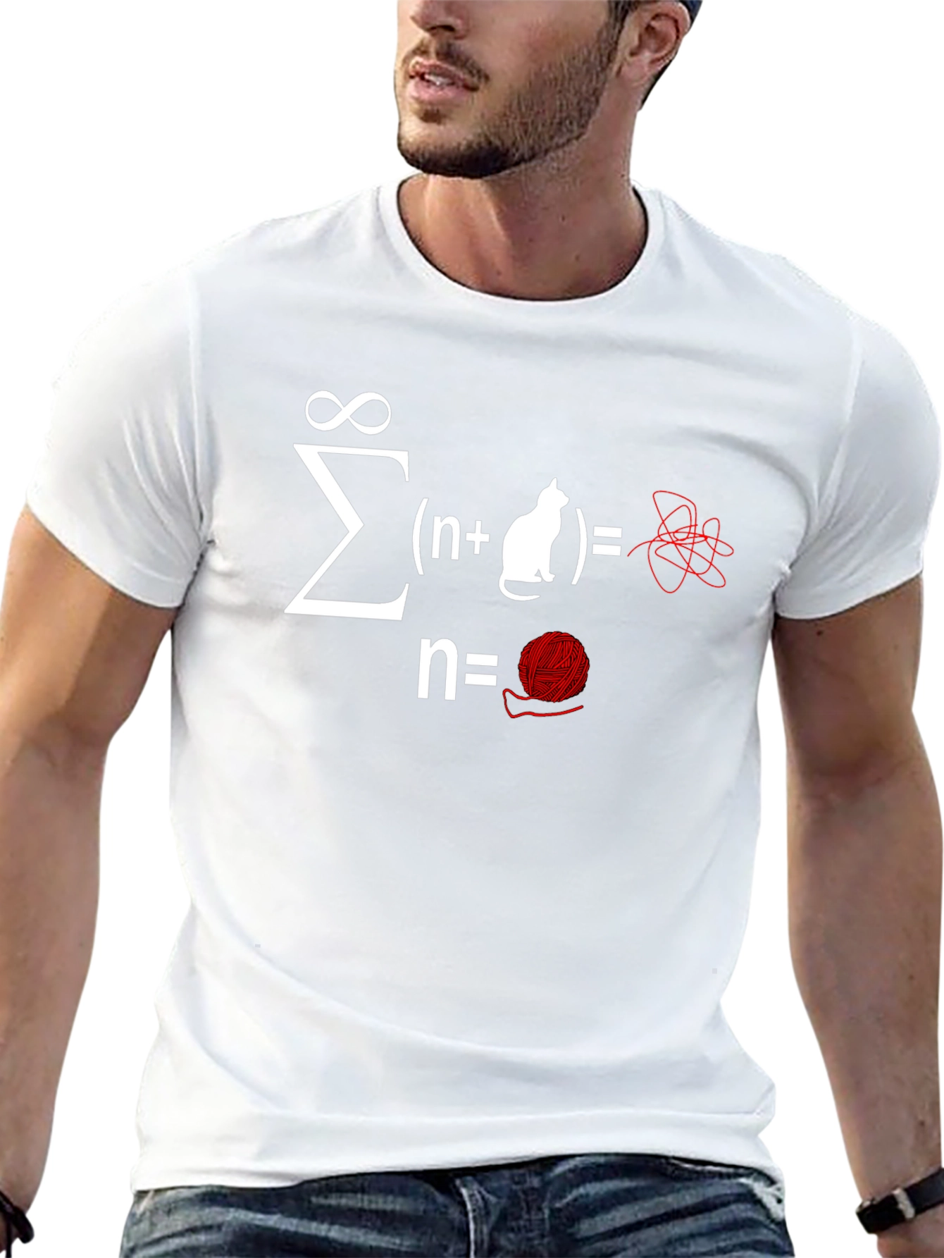 Math Cat Equation T-Shirt - Sum of Yarn Chaos