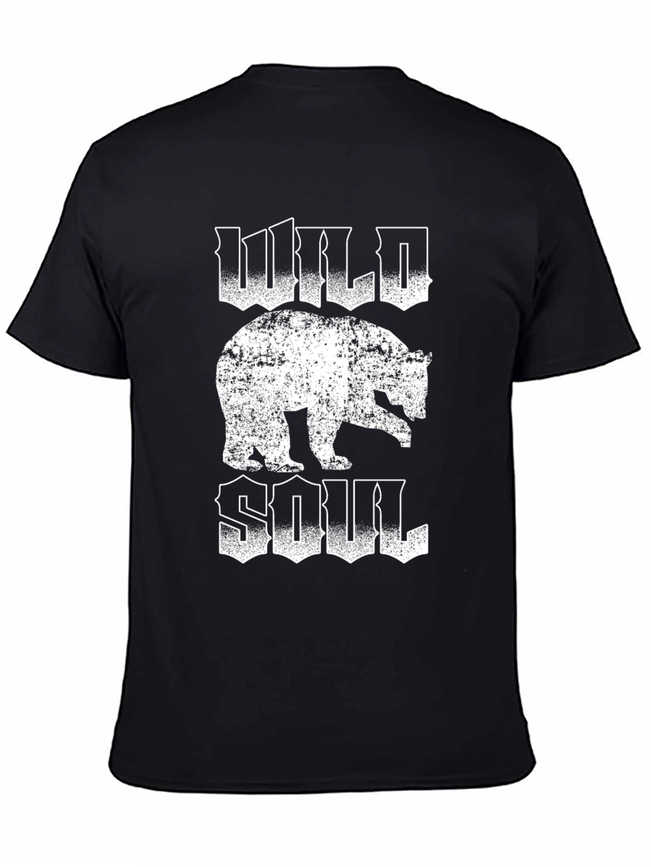 Wild Soul Bear Graphic Tee - Black Cotton T-Shirt