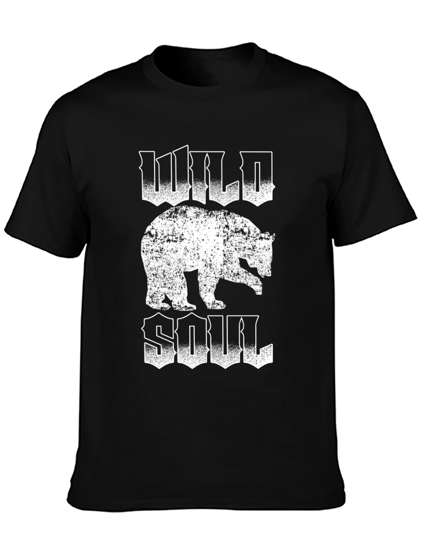Wild Soul Bear Graphic Tee - Black Cotton T-Shirt