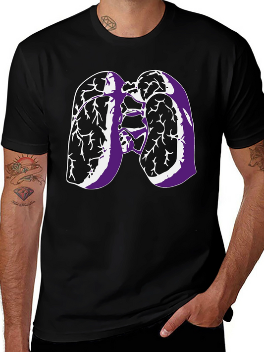 Lungs Graphic Tee - Black Cotton T-Shirt