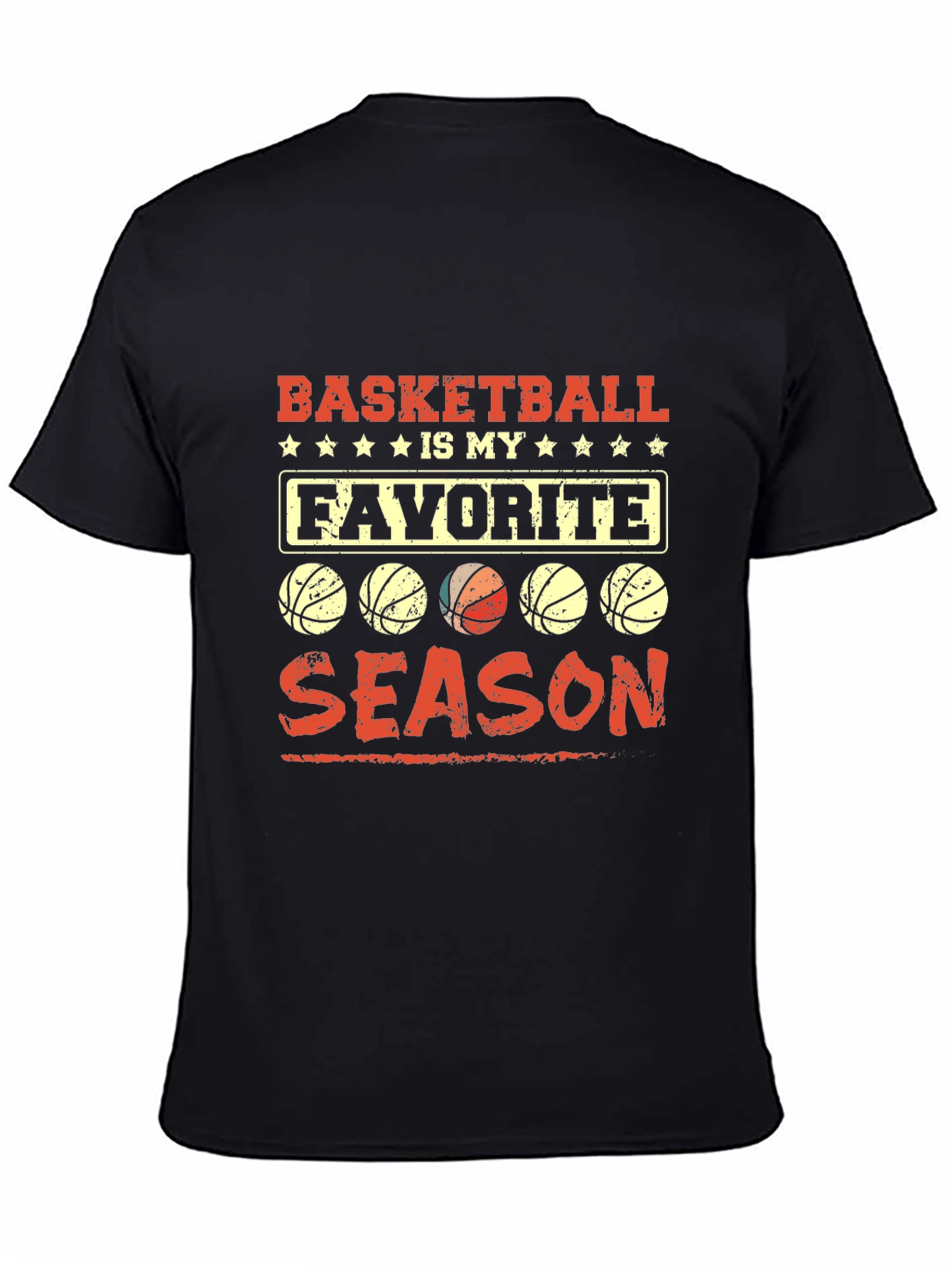 Basketball Is My Favorite Season Black T-Shirt