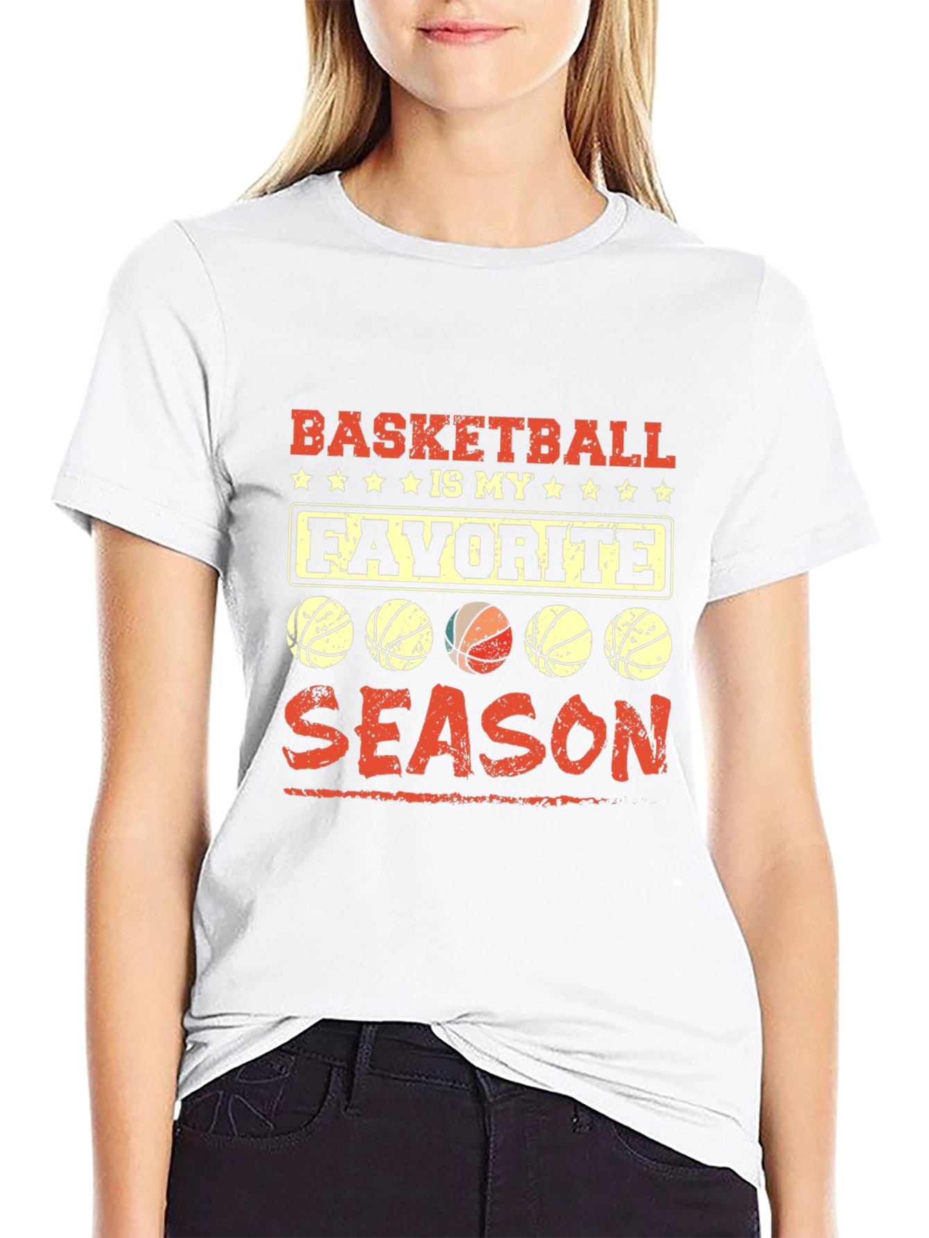 Basketball Is My Favorite Season Black T-Shirt