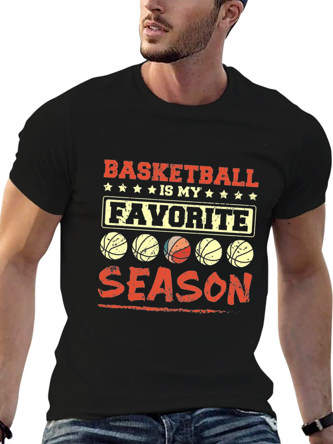 Basketball Is My Favorite Season Black T-Shirt