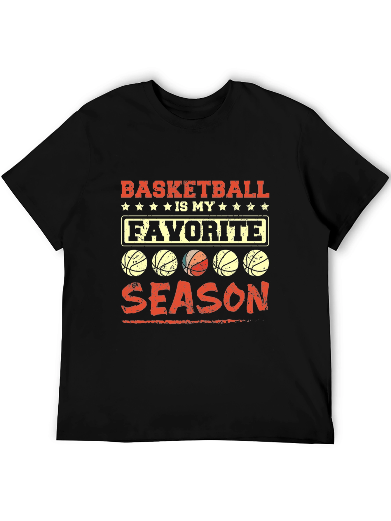 Basketball Is My Favorite Season Black T-Shirt
