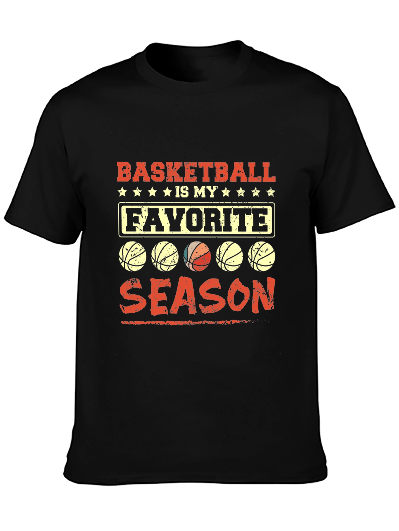 Basketball Is My Favorite Season Black T-Shirt