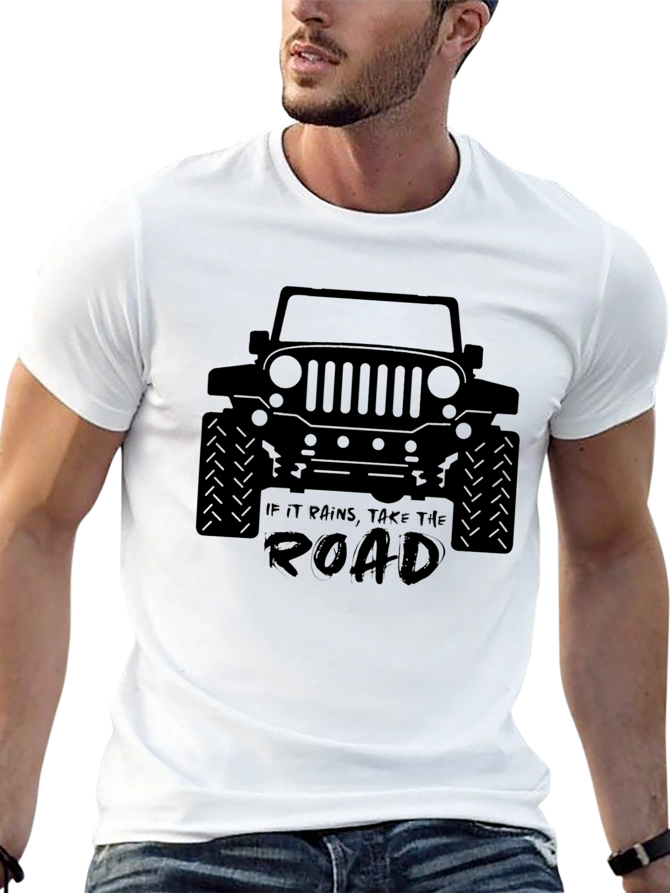 Black Take The Road Jeep T-Shirt