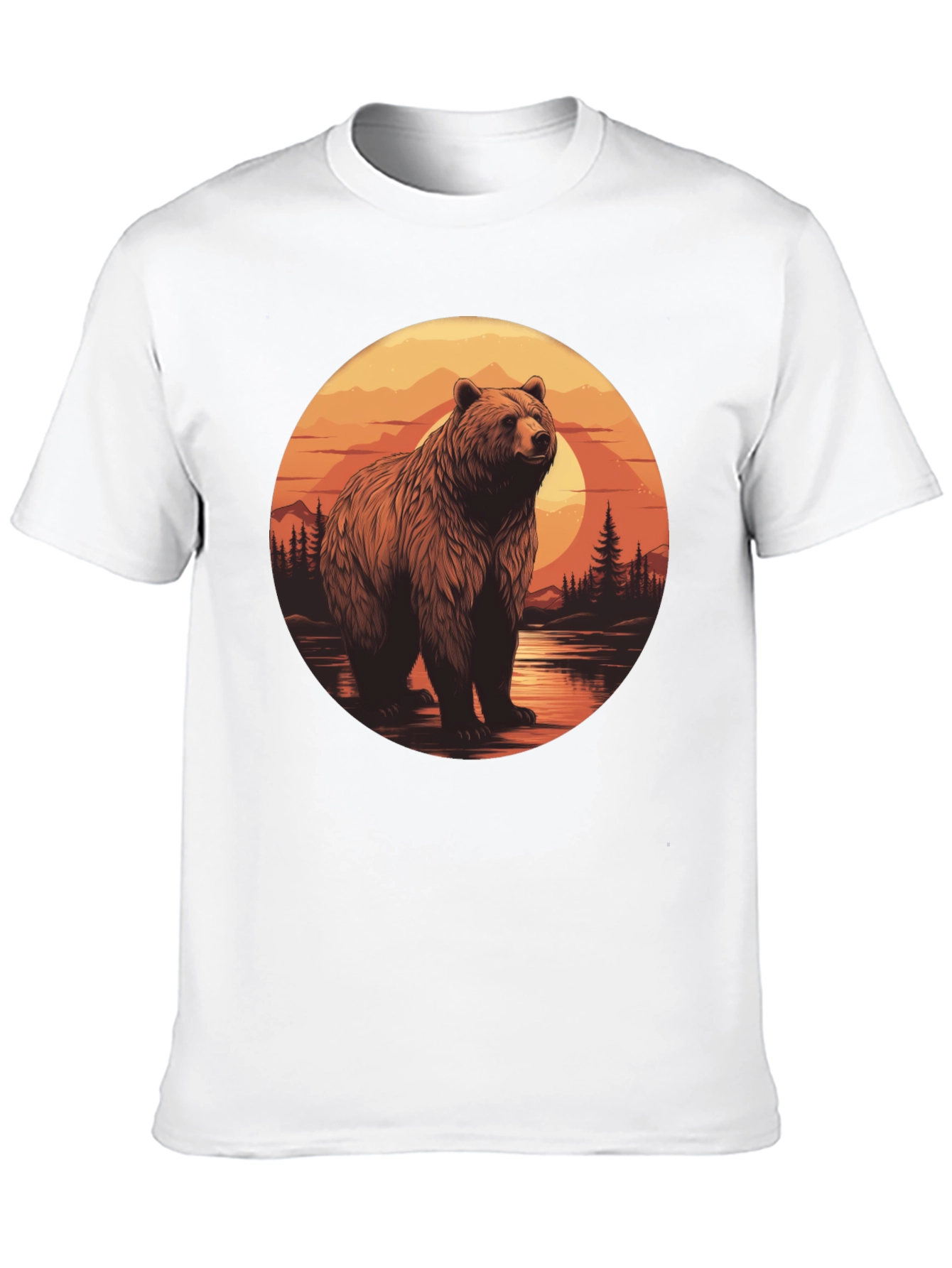 Grizzly Bear Sunset Graphic T-Shirt