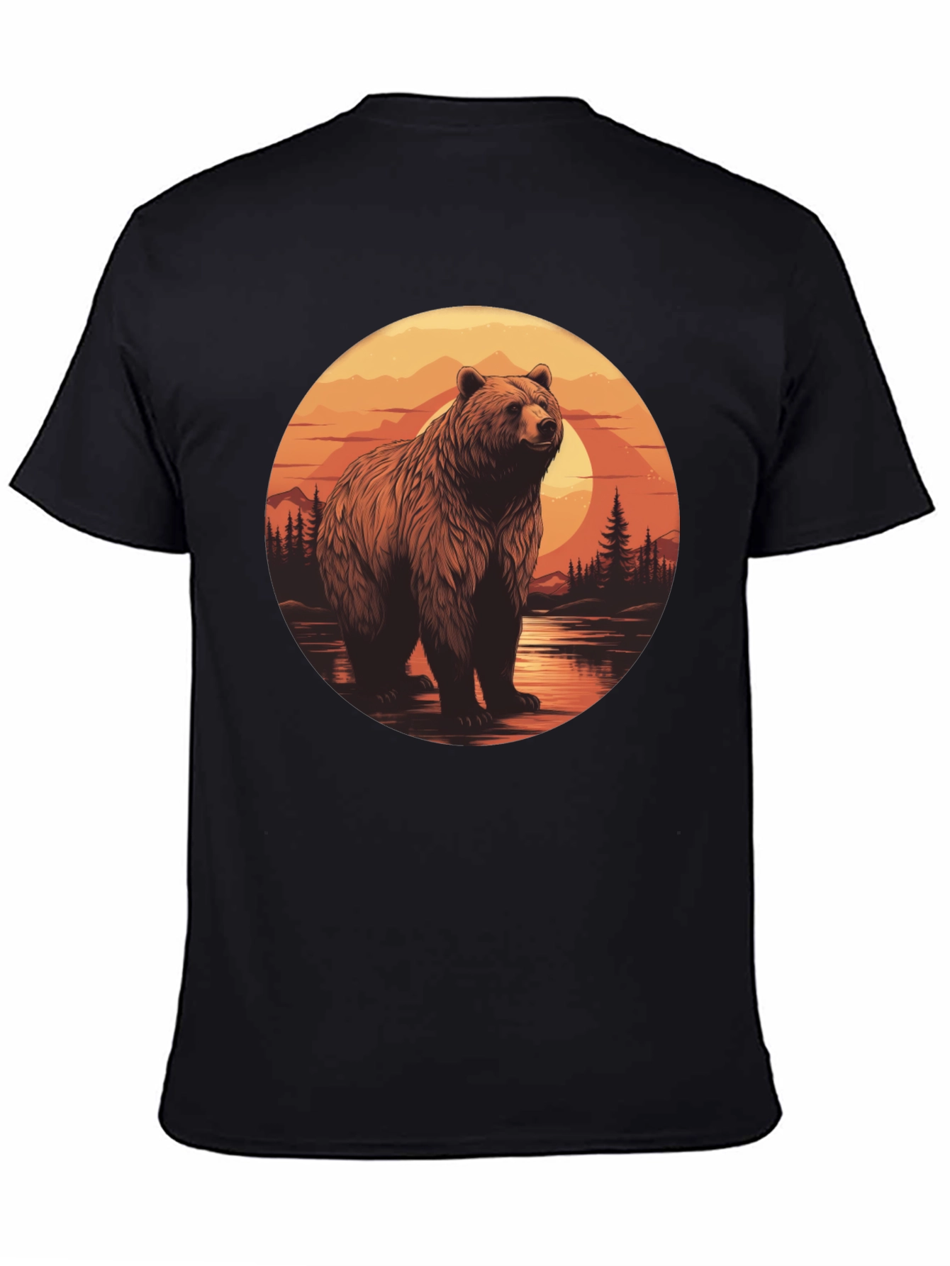 Grizzly Bear Sunset Graphic T-Shirt