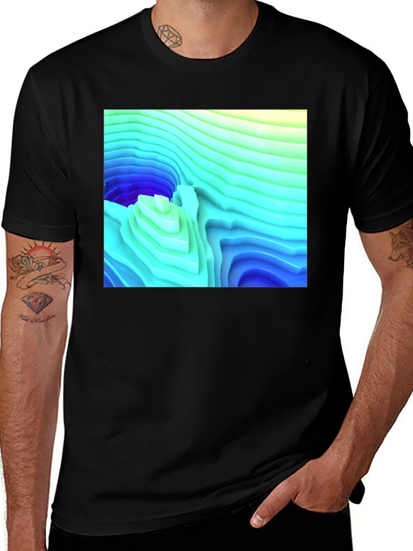 Abstract Topographic T-Shirt