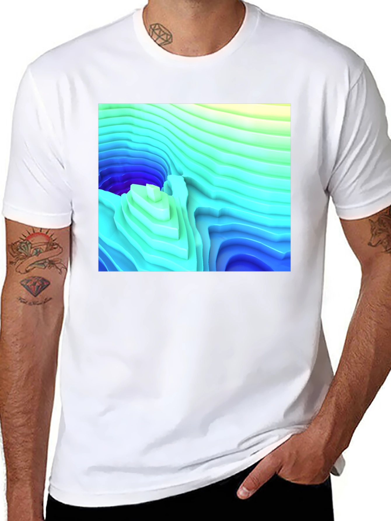 Abstract Topographic T-Shirt